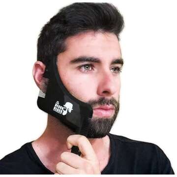 The BEARD BLACK Beard Shaping & Styling Tool with inbuilt Comb for Perfect line up & Edging, use with a Beard Trimmer or Razor to Style Your Beard & Facial Hair, Premium Quality Product (Black)