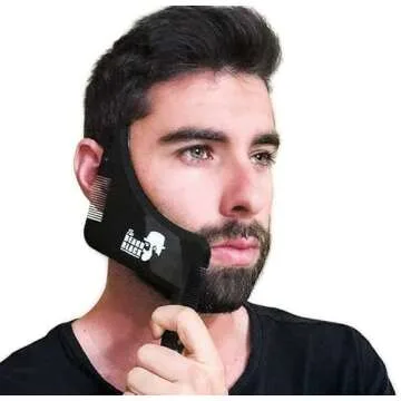The BEARD BLACK Beard Shaping & Styling Tool with inbuilt Comb for Perfect line up & Edging, use with a Beard Trimmer or Razor to Style Your Beard & Facial Hair, Premium Quality Product (Black)