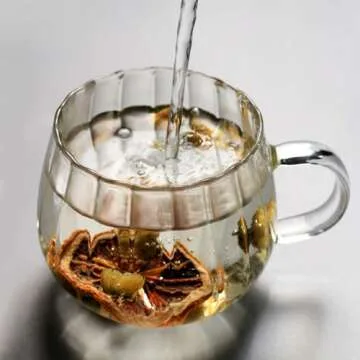 DOITOOL 2Pcs Glass Coffee Cups 350ml,Clear Glass Mug Coffee Mugs with Handle,Pumpkin Mug Cups Tea Mugs Transparent Tea Cups for Office