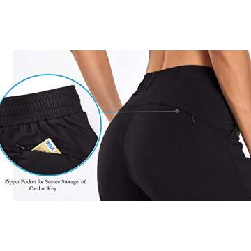 Oalka Women's Joggers High Waist Yoga Pockets Sweatpants Sport Workout Pants Drawstring Black S