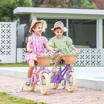 Petimini 16 Inch Little Kids Bike for Age 4 5 6 7 Years Old Girls Retro Vintage Style Bicycles with ...