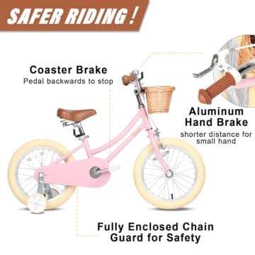 Petimini 16 Inch Kids Bike for Ages 4-7 - Cute & Safe