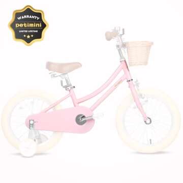 Petimini 16 Inch Kids Bike for Ages 4-7 - Cute & Safe