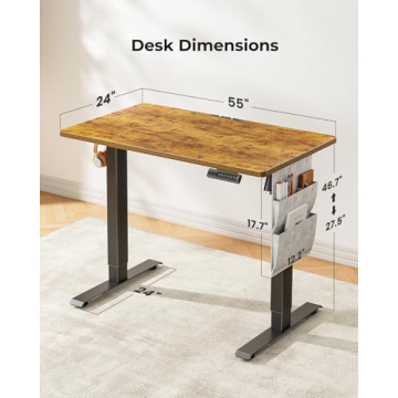 Marsail 55x24 Inch Electric Standing Desk Memory Preset