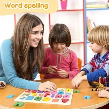 LovesTown Wooden Puzzles for Kids, Alphabet Wooden Puzzles Montessori Toddler Puzzles Preschool Educational Toys for Toddler Boys Girls Birthday