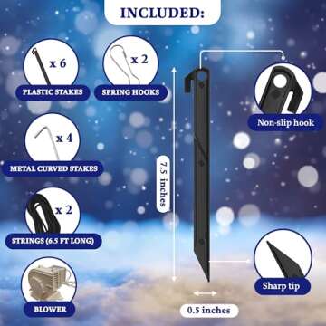 Jumbo 11' ft Hanukkah Inflatable Yard Decoration Lighted Chanukah Themed Bear Blowup Indoor and Outdoor Holiday Decorations LED Glowing with Air Blower, Tie-Down Stakes Chanukah Décor by Zion Judaica