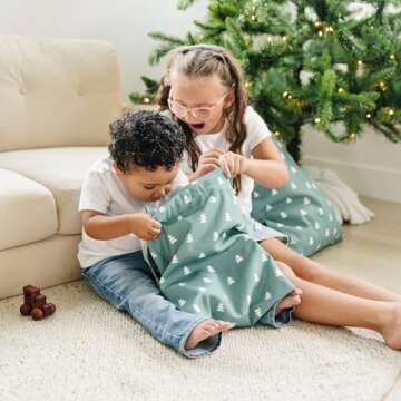 Gather & Knot Drawstring Christmas Gift Bags | 20" Large 16" Medium | Premium Canvas | Reusable Fabric Wrap for Holidays | Mix & Match | Christmas Trees