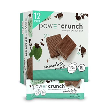 Power Crunch Protein Wafer Bars, High Protein Snacks with Delicious Taste, Chocolate Mint, 1.4 Ounce...