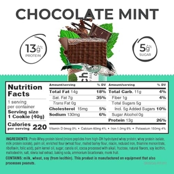 Power Crunch Protein Wafer Bars with Great Taste Chocolate Mint 12 Count