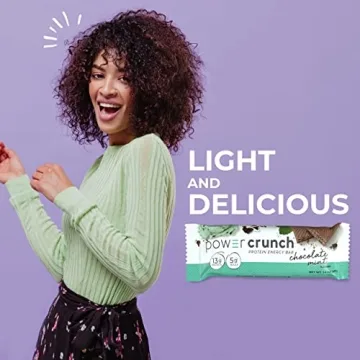 Power Crunch Protein Wafer Bars with Great Taste Chocolate Mint 12 Count