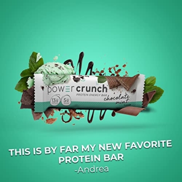 Power Crunch Protein Wafer Bars with Great Taste Chocolate Mint 12 Count