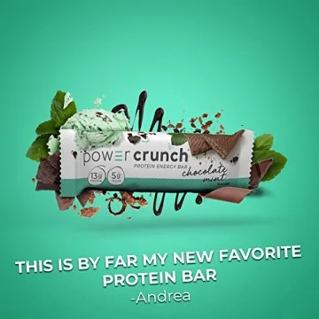Power Crunch Protein Wafer Bars with Great Taste Chocolate Mint 12 Count
