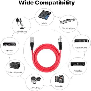 DREMAKE XLR Male to XLR Female Speaker Cable 3 Pin Pro Audio Mic Patch Cord, Shielded and Balanced Microphone Cable for Most Demanding Studio/Broadcast Use - 10 Foot/Red