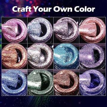 Clara Colors Cat Eye Gel Nail Polish, 12 Colors Holographic Glitter Cat Eye Gel Nail Polish Set with...