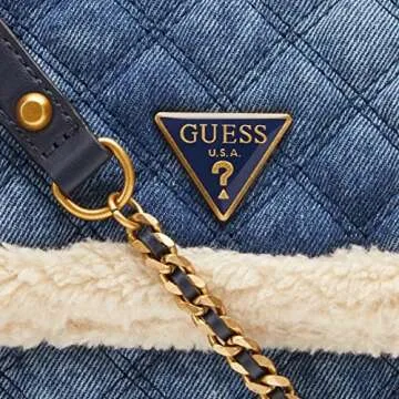 GUESS womens Cessily Convertible Crossbody Flap, Denim, One size US