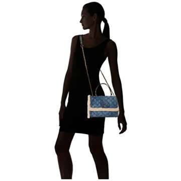 GUESS womens Cessily Convertible Crossbody Flap, Denim, One size US