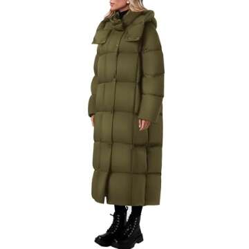PRETTYGARDEN Women's Long Puffer Coat Hooded Warm Stylish