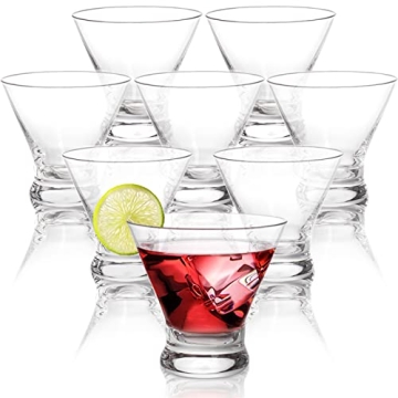 DEAYOU Stemless Martini Glasses Set - 8 Pack 8oz Drinkware