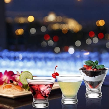 DEAYOU Stemless Martini Glasses Set - 8 Pack 8oz Drinkware