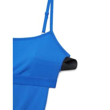 CRZ YOGA Womens Butterluxe Athletic Adjustable Strap Rompers Workout One Piece Sleeveless Jumpsuits Padded Bodysuit Shorts Sparkle Blue Medium