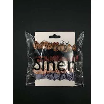 Sinen 6Pcs Premium Satin Elastic Hair Bands, Scrunchy Ponytail holder, Hair Ties Ropes Scrunchies for Women or Girls Accessories