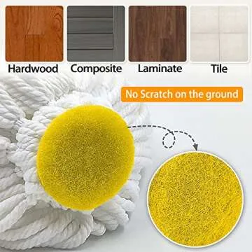 Self Wringing Mop with 2 Washable Heads, JEHONN Wet Mop for Floor Cleaning Heavy Duty, Upgraded 57.5 inches Long Handle Twist Mop for Hardwood Vinyl Tile Marble Laminate Home Office Kitchen (Yellow)
