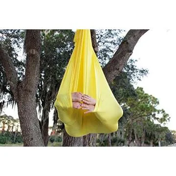 F.Life Aerial Yoga Hammock 5.5 yards Premium Aerial Silk Fabric Yoga Swing for Antigravity Yoga Inversion Include Daisy Chain,Carabiner and Pose Guide