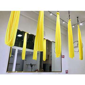 F.Life Aerial Yoga Hammock 5.5 yards Premium Aerial Silk Fabric Yoga Swing for Antigravity Yoga Inversion Include Daisy Chain,Carabiner and Pose Guide