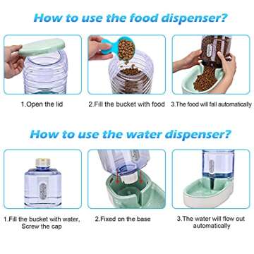 Kacoomi Automatic Dog Cat Feeder and Water Dispenser