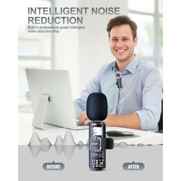 3 in 1 Wireless Lavalier Microphone for iPhone and Android