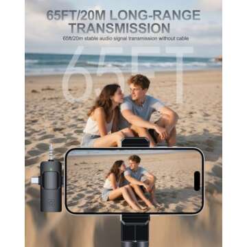3 in 1 Wireless Lavalier Microphone for iPhone and Android