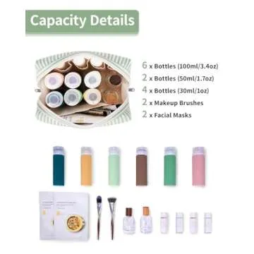 Narwey Striped Makeup Bag - Travel Cosmetic Organizer