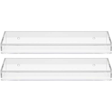 Sorbus Acrylic Bathroom Shelves 2 Pack Transparent Floating