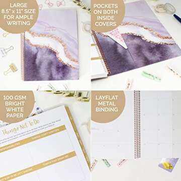 bloom daily planners 2022-2023 (8.5" x 11") Academic Year Day Planner (July 2022 - July 2023) - Weekly/Monthly Dated Agenda Organizer with Tabs - Lavender Daydream