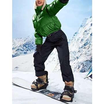 Tanming Womens Faux Leather Puffer Jacket Winter Long Sleeve Black Short Bubble Coat (Green-S)