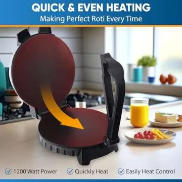 10inch Roti Maker by StarBlue with FREE Roti Warmer - The automatic Stainless Steel Non-Stick Electric machine to make Indian style Chapati, Tortilla, Roti AC 110V 50/60Hz 1200W
