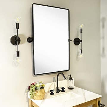 Stylish Farmhouse Pivot Rectangle Bathroom Mirror