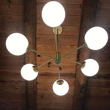 IJ INJUICY 5-Lights Glass Chandelier Pendant Light Perfect for Any Space