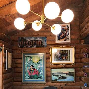 IJ INJUICY 5-Lights Glass Chandelier Pendant Light Perfect for Any Space