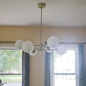 IJ INJUICY 5-Lights Glass Chandelier Pendant Light Perfect for Any Space