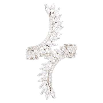 Lavencious Cocktail Fashion Ring Size Adjustable From 6-8.5 Cubic Zirconia Marquise Shape Jewelry for Women (Silver)