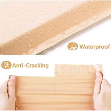 Metronic Poly Mailers 10x13 300 Pcs, Medium Shipping Bags for Clothing, Strong Adhensive Mailing Bags for Small Business, Shipping Envelopes, Tear-resistant Mailer Poly Bags in Champagne