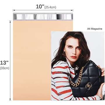 Metronic Poly Mailers 10x13 300 Pcs, Medium Shipping Bags for Clothing, Strong Adhensive Mailing Bags for Small Business, Shipping Envelopes, Tear-resistant Mailer Poly Bags in Champagne