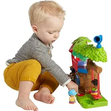 Fisher-Price Little People Toddler Musical Toy Swing & Share Treehouse Playset with 3 Figures for Pr...