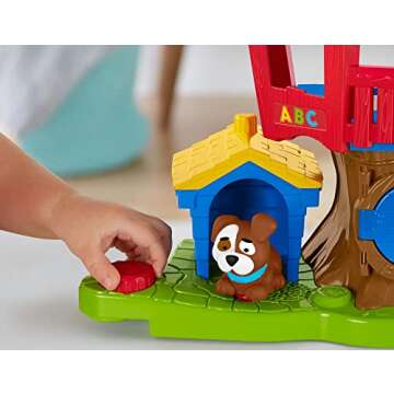 Fisher-Price Little People Toddler Musical Toy Swing & Share Treehouse Playset with 3 Figures for Pretend Play Ages 1+ Years