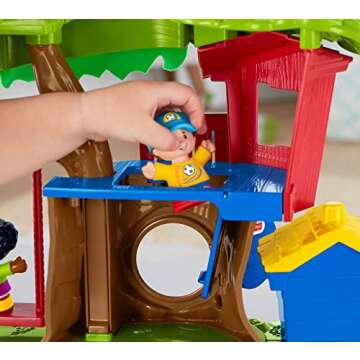 Fisher-Price Little People Toddler Musical Toy Swing & Share Treehouse Playset with 3 Figures for Pretend Play Ages 1+ Years
