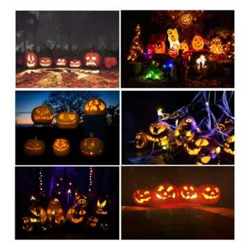 Zhiweikm Halloween Pumpkin Lights Decoration,LED Battery Flameless Tea Light, Submersible Tea Candle...