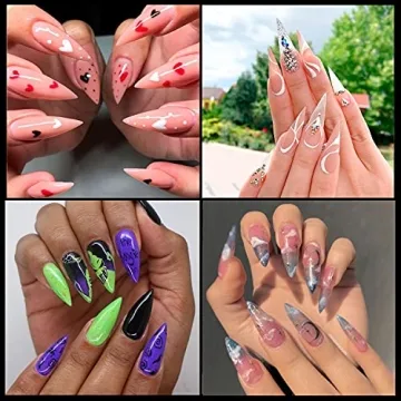 INENK Long Stiletto Nail Tips - 240PCS Gel Extensions