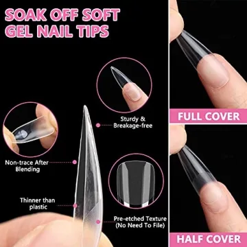 INENK Long Stiletto Nail Tips - 240PCS Gel Extensions