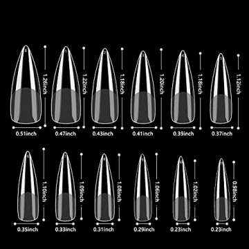 INENK Long Stiletto Nail Tips - 240PCS Gel Extensions